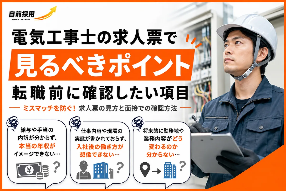 電気工事士の求人票で見るべきポイント|転職前に確認したい項目